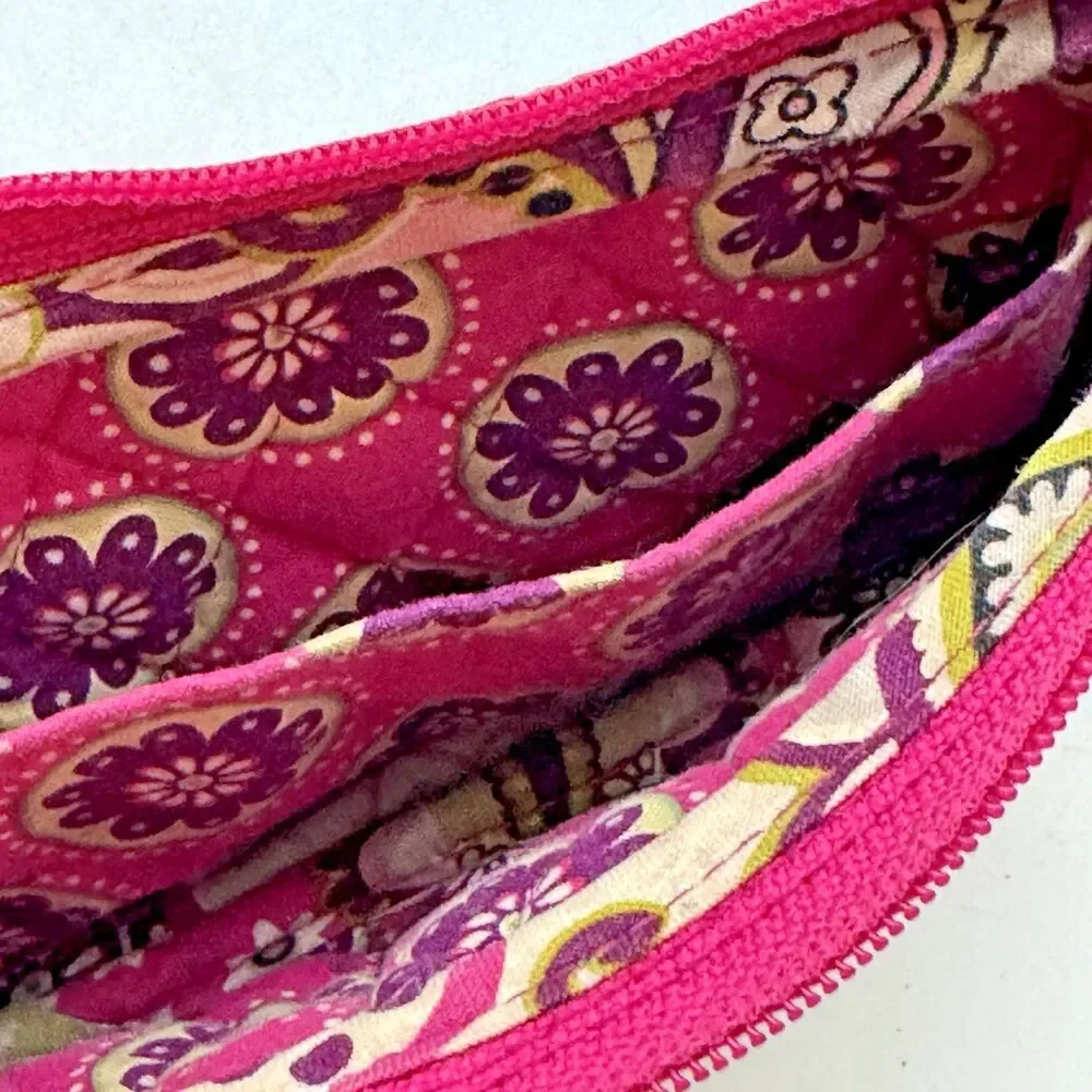 Vera Bradley Very Berry Paisley Zip Around Quilted Wallet Pink No Strap Retired - Picture 7 of 7
